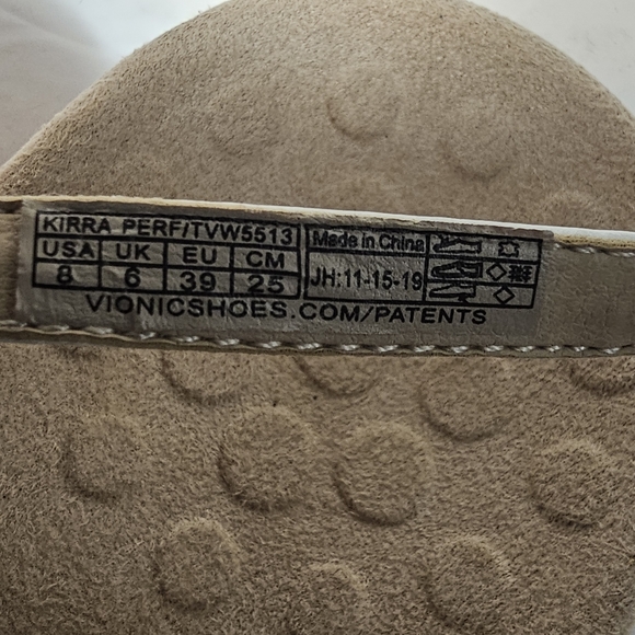 Vionic Rest Kirra Sandals White Perforated Leather Thong Slingback - Picture 9 of 11